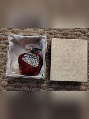 Red Apple Jeweled With Box